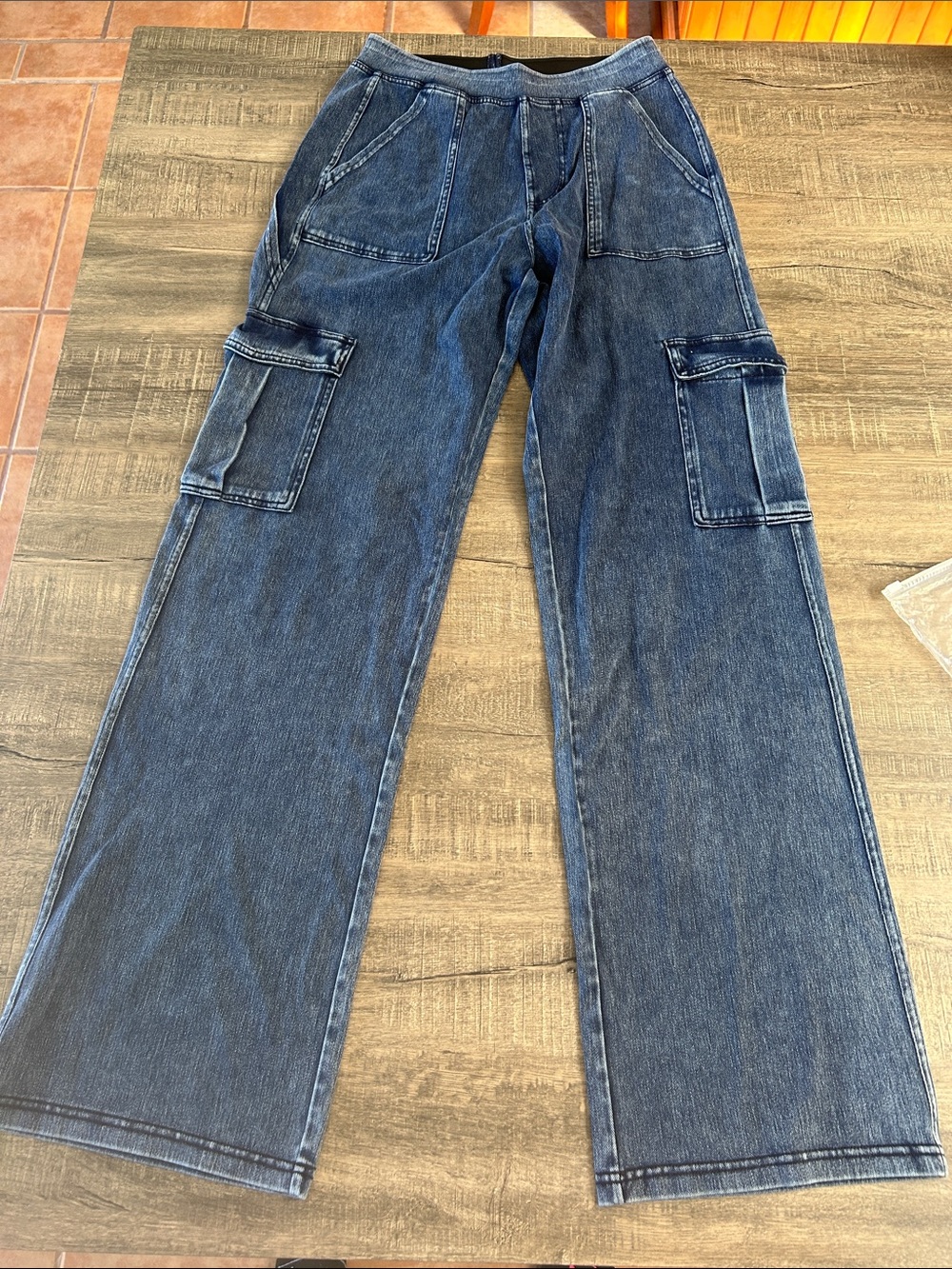 HALARA Dark Blue Straight Cargo Jeans